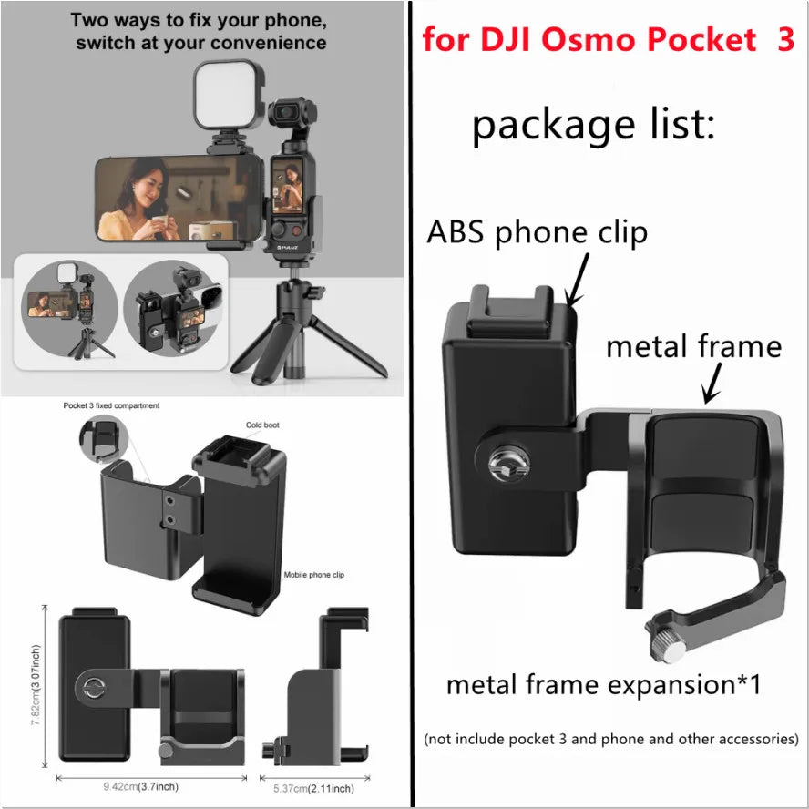 DJI Osmo Pocket 3/4 Metal Expansion Frame Accessories Kit