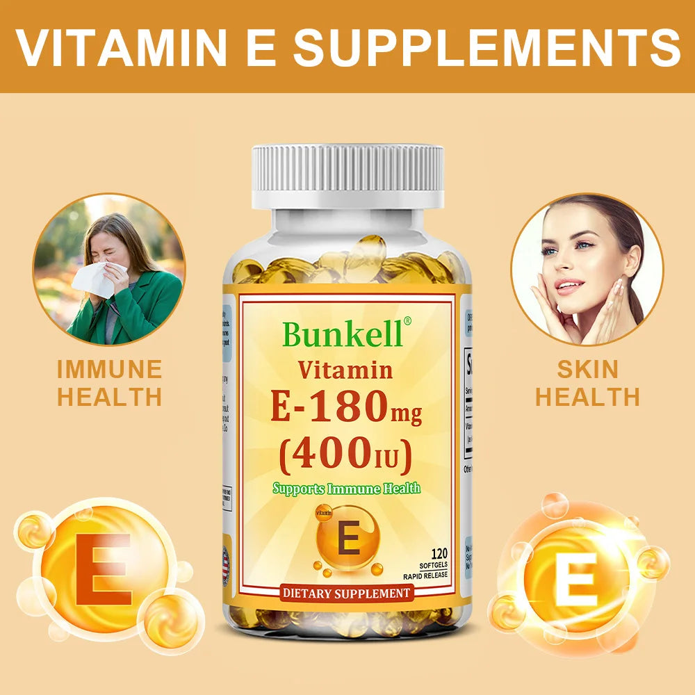 Vitamin E 400 IU Softgels – Antioxidant, Skin & Immune Support Vitamin E Supplement Oasis Select
