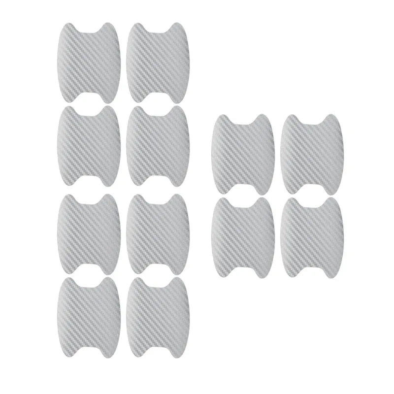 4/8/12/16Pcs Car Styling Mouldings Sticker Car Door Sticker Carbon Fiber Scratches Resistant Cover Auto Handle Protection Film Oasis Select 12pcs silver