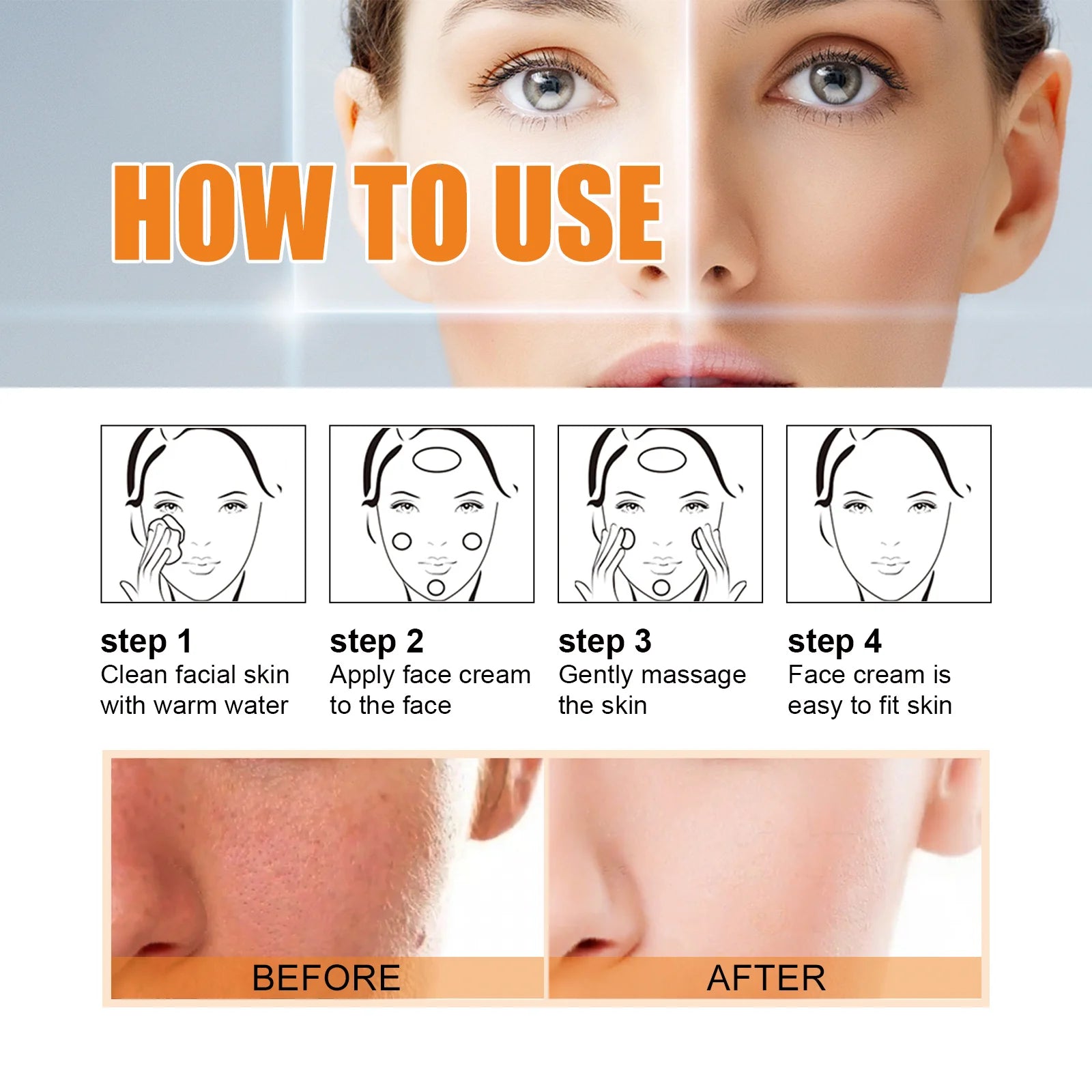 Face Cream Deep Hydration Waterlight Instant Whitening Moisturizing Cream Vitamin H Nourish Brighten Skin Tone Fade Blemishes Oasis Select