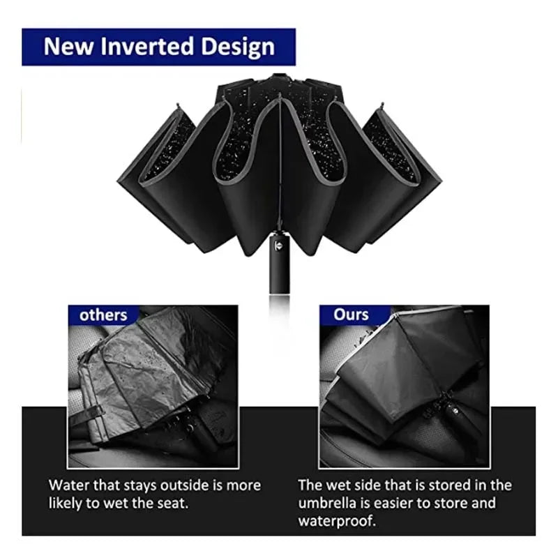 Men Women Umbrella Fully Automatic Reverse Folding Umbrella with Windproof Reflective Stripe UV Umbrellas Oasis Select