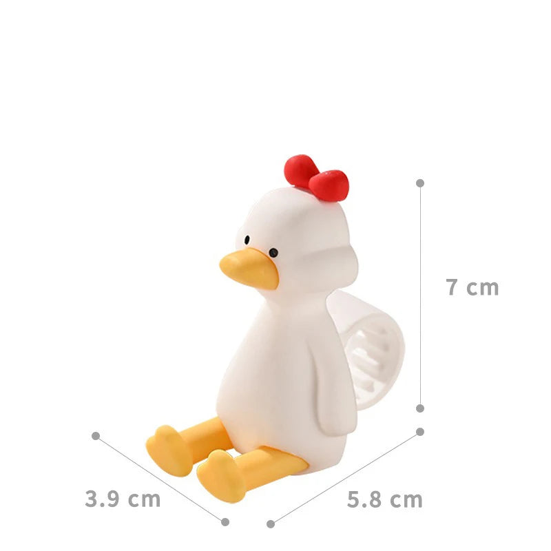 Creative Silicone Duck Anti-collision Door Stopper 3D Duck Door Handle Protective Cover Bedroom Study Silent Door Stopper Oasis Select Red -A