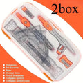 A set of 2-color geometric math stationery, including compasses, erasers, pencils, etc., suitable for drawing and measurement. Oasis Select Tangerine