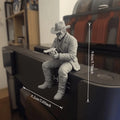 Sitting Western Cowboy Figurine 3D Printed Leisure Desk Edge Cowboy Statue Wild West Table Decor for Bookshelf Office Desk Gifts Oasis Select Cool Cowboy grey