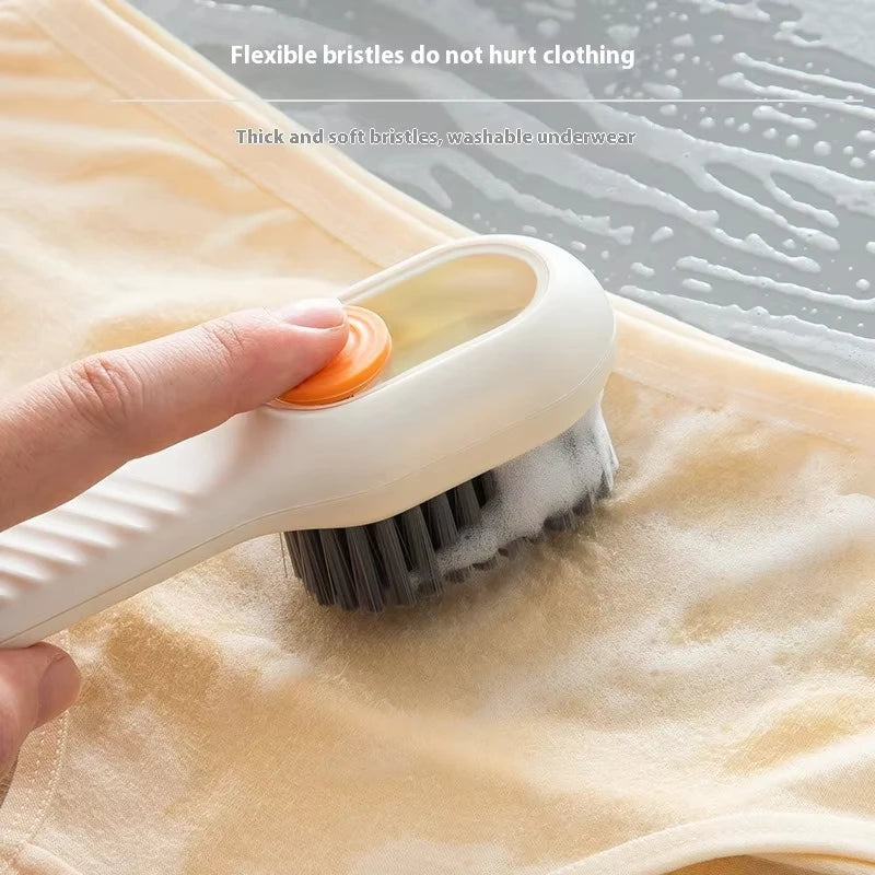 1/2pcs Shoes Brush Automatic Liquid Discharge Multifunction Press Out Shoes Cleaner Soft Bristles Clothes Brushes Cleaning Tool Oasis Select
