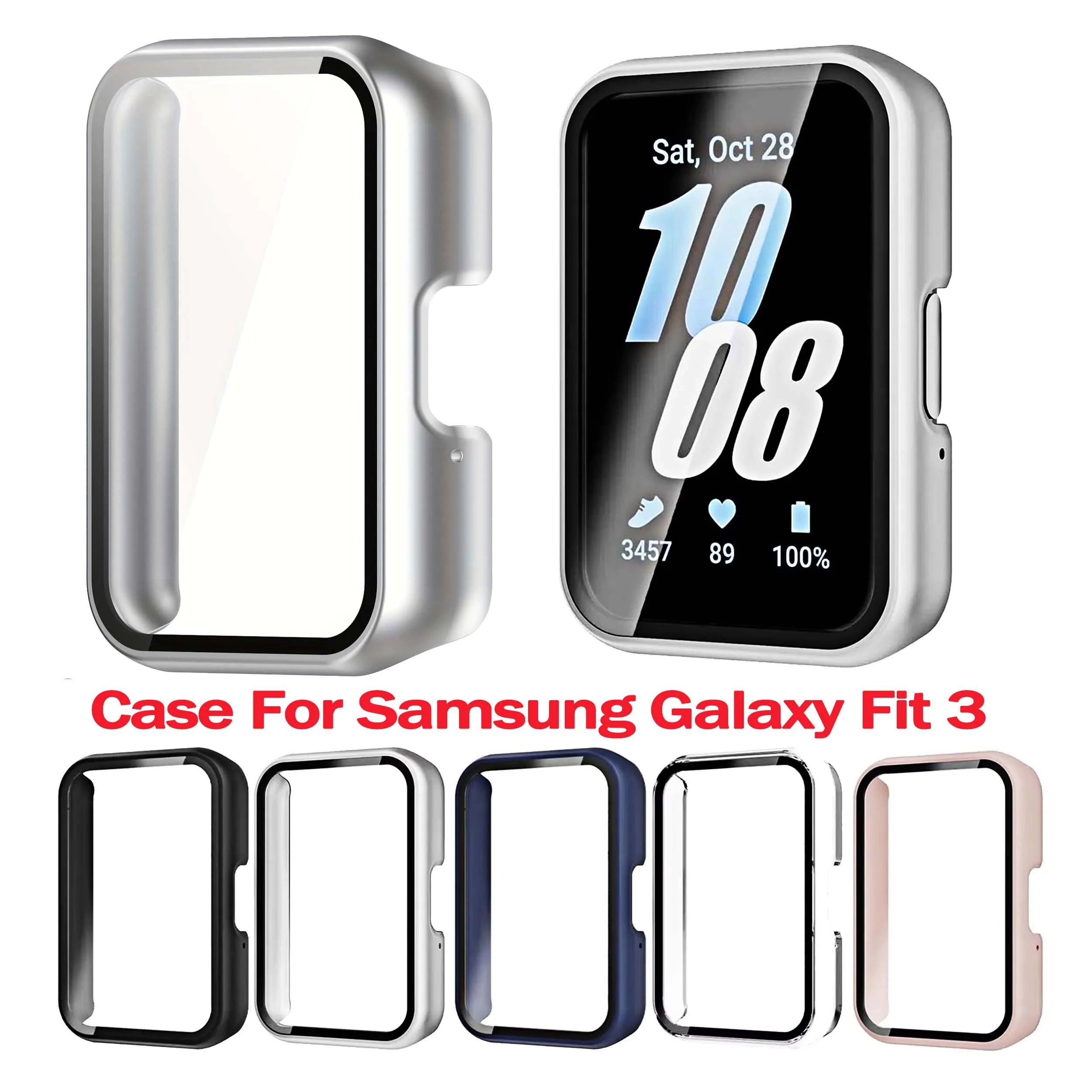 Samsung Galaxy Fit 3 Case – PC Bumper & Tempered Glass Smartwatch Case Oasis Select