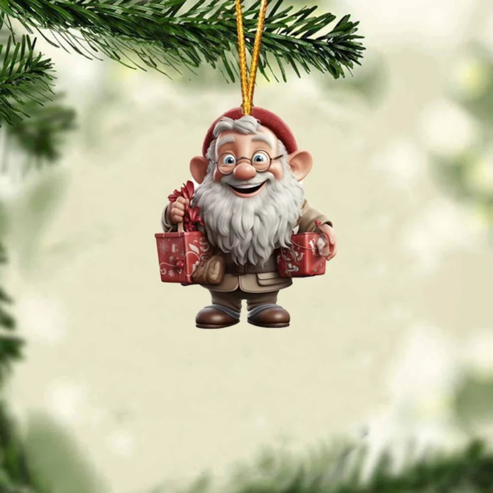 2D Santa Claus Acrylic Christmas Tree Hanging Ornament | 8cm