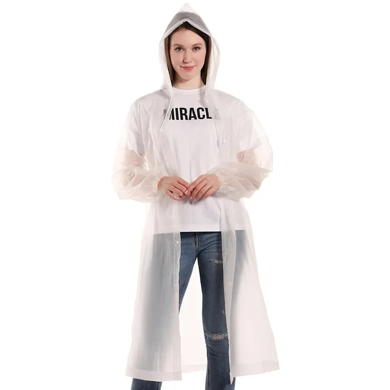 High Quality 1piece 145*68CM EVA Unisex Raincoat Thickened Raincoat Women Waterproof Men Black Camping Waterproof Rainwear Suit Oasis Select