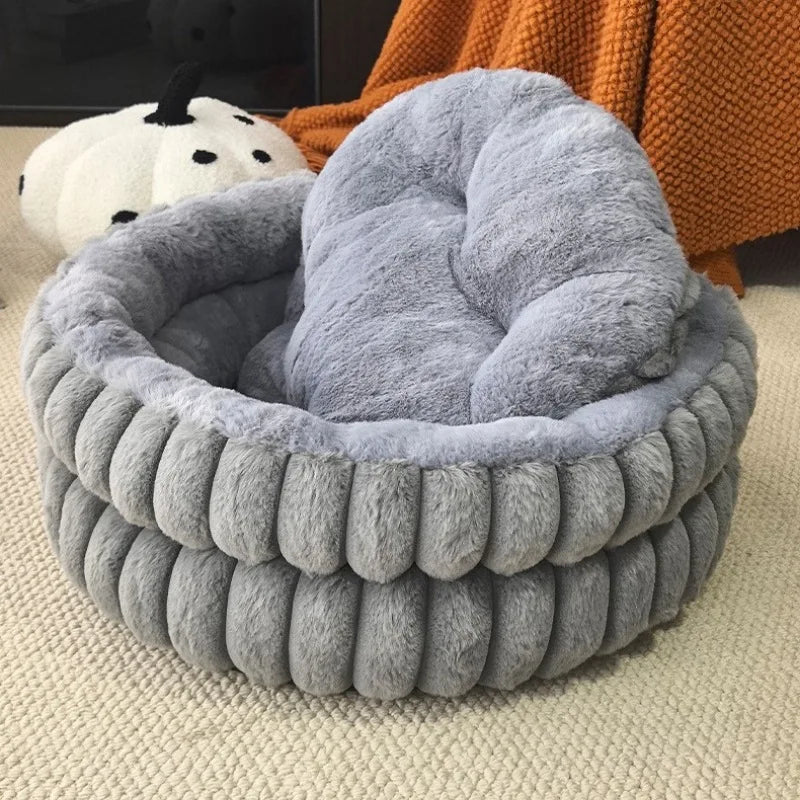 Pet Nest Straight Rabbit Fur Double-Layer Round Cat and Dog Nest Mat Winter Warm Universal Dog Mattress Oasis Select