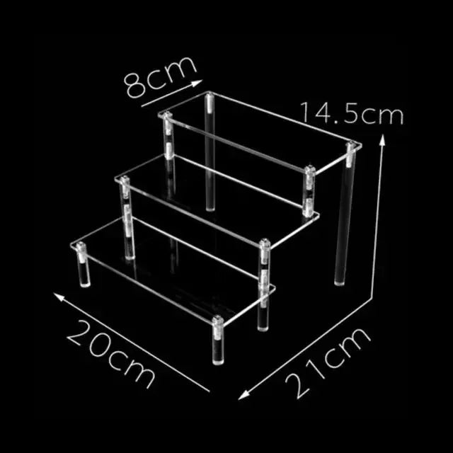 1–5 Tier Acrylic Display Stand | Riser Shelf Rack – Clear & Black