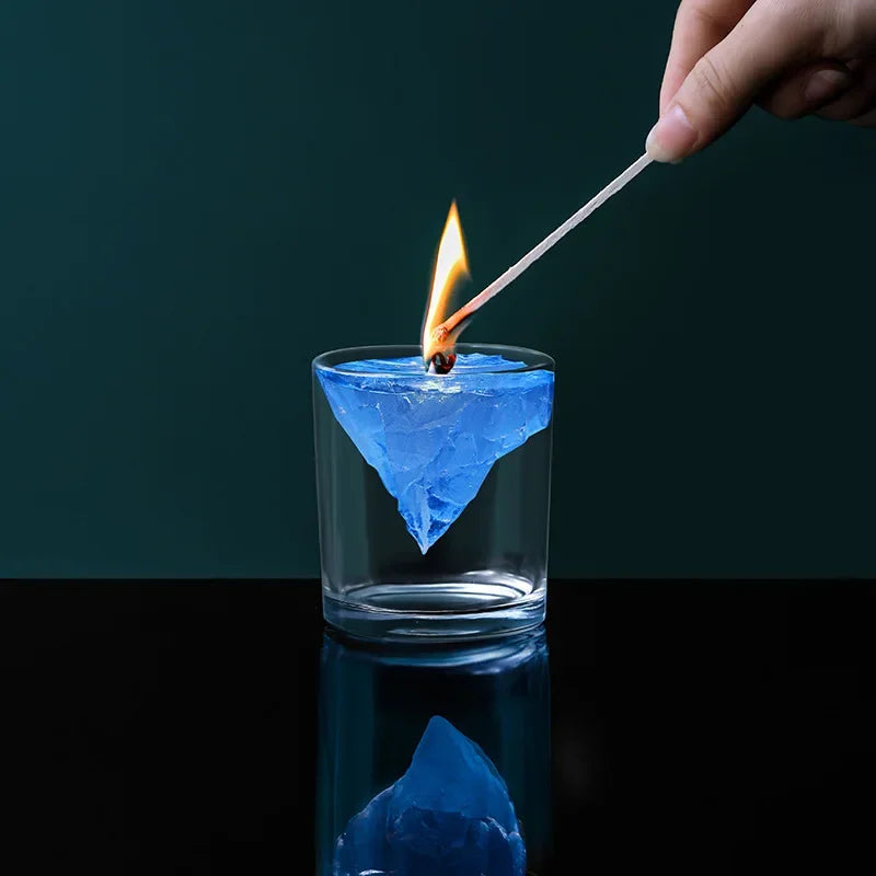 Hand Made Floating Iceberg Candle Home Decoration Floating Mount Fuji Scented Candle Gift Oasis Select Oak and Hazelnut