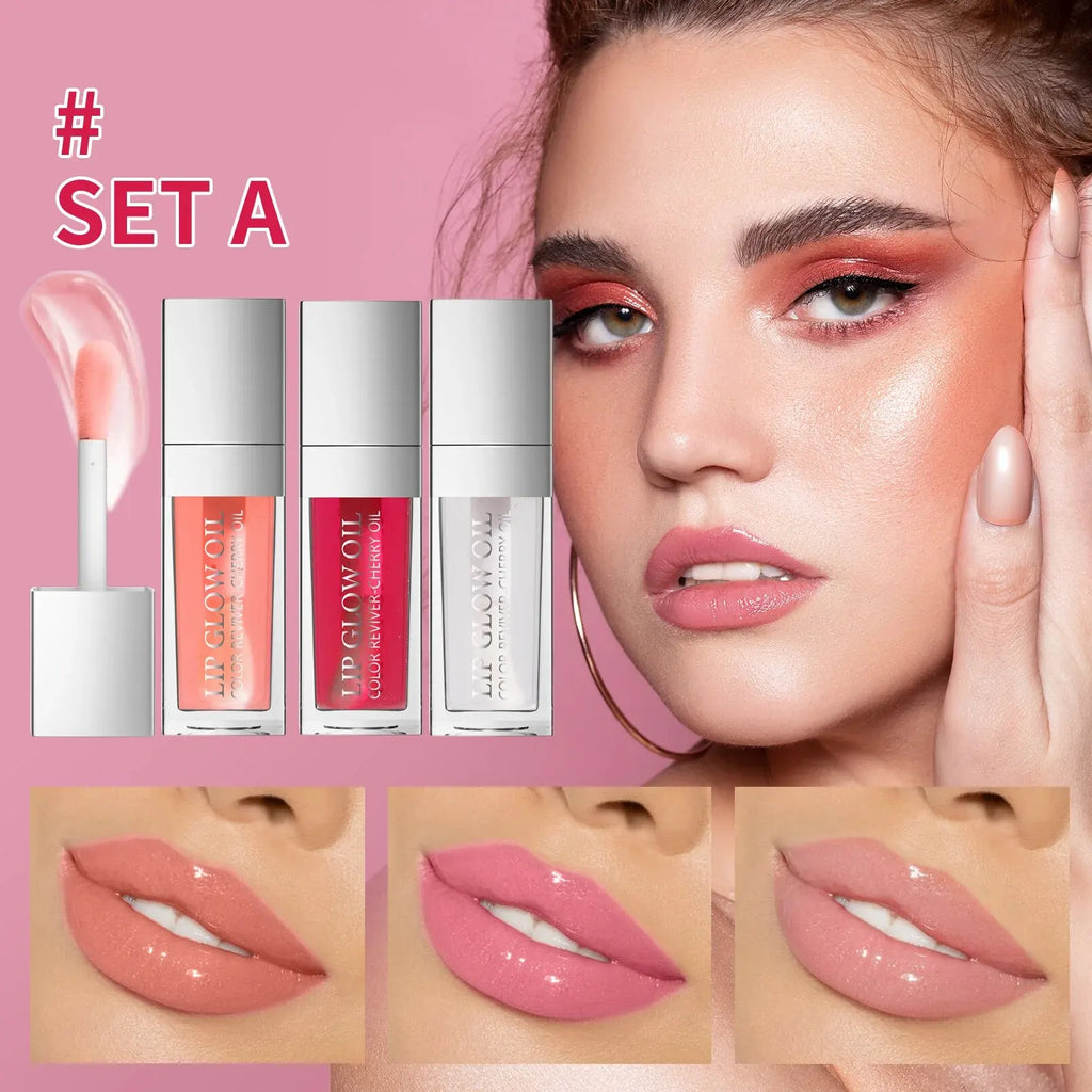 Hello Kiss Crystal Jelly Lip Oil Set | Tinted Plumping Gloss