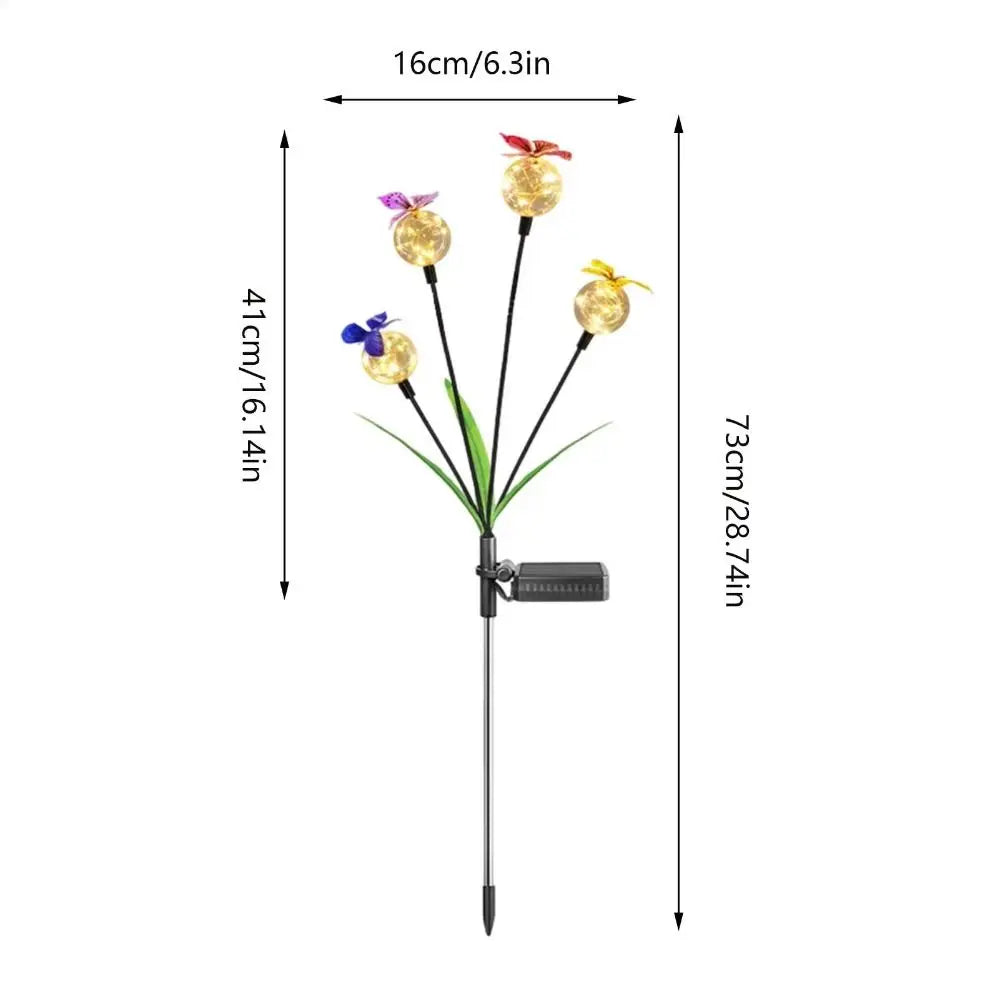 Solar Butterfly Garden Lights – 6/8 Head Color Changing Stake