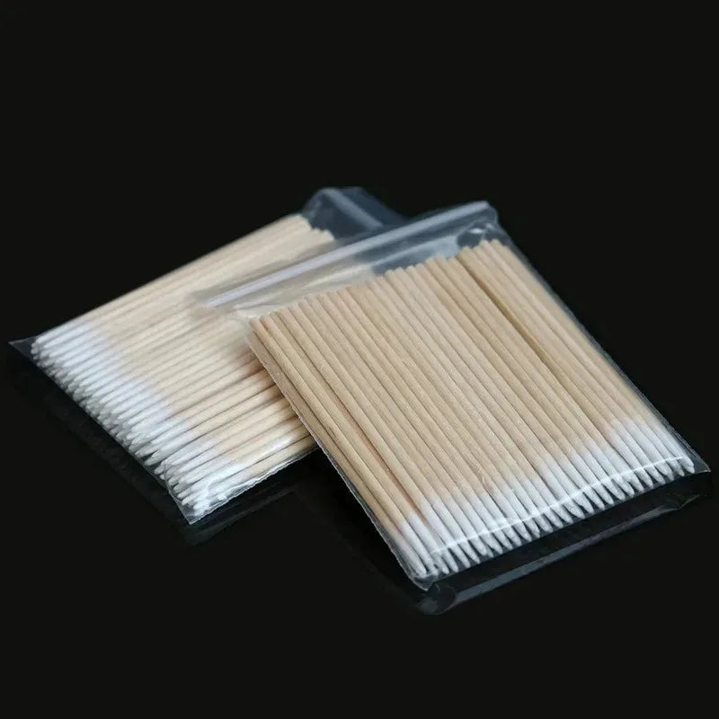 100/300/600pcs Disposable Nail Wood Cotton Swab Clean Sticks Lint-Free Wood Nail Cleaning Bud Wooden Tip Nail Polish Remover Oasis Select