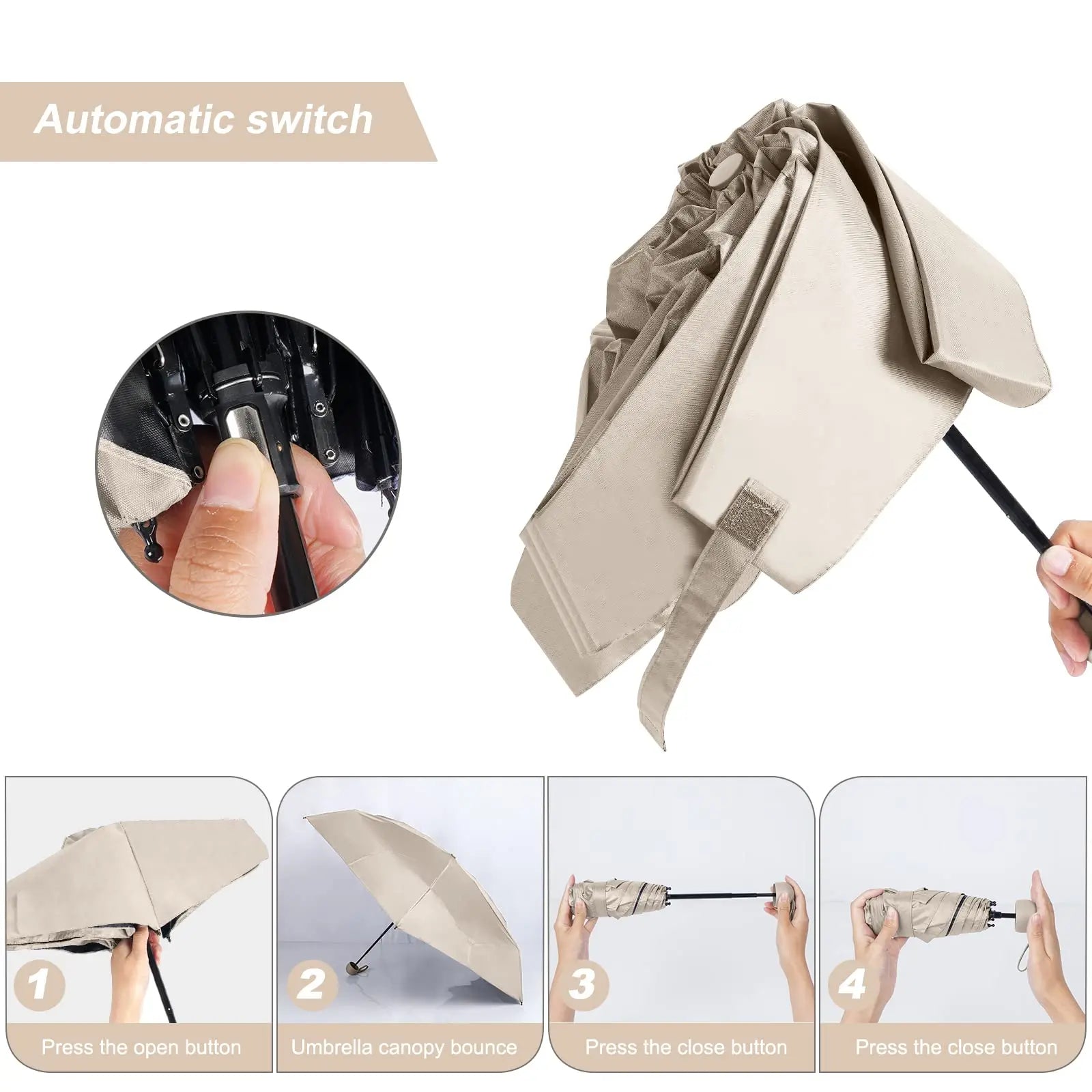 Solid Color Portable Capsule Umbrella Dual Use Sunshade And Rain Protection for Women Small Size Oasis Select