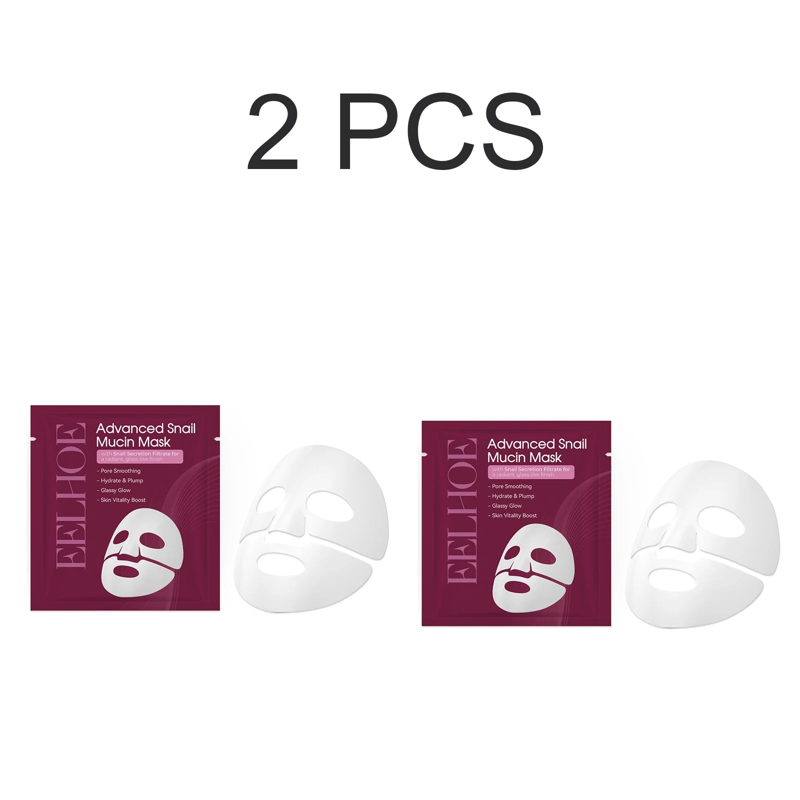 Snail Mucin Face Mask Hydrating Plump Glow Pore Smoothing Sheet Mask Snail Secretion Filtrate Glass Skin Brightens Complexion Oasis Select 2 PCS
