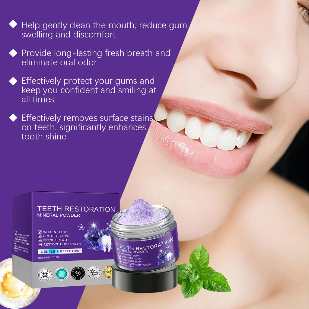 Purple Mineral Tooth Powder – Whitening & Stain Removal 50g Whitening Tooth Powder Oasis Select