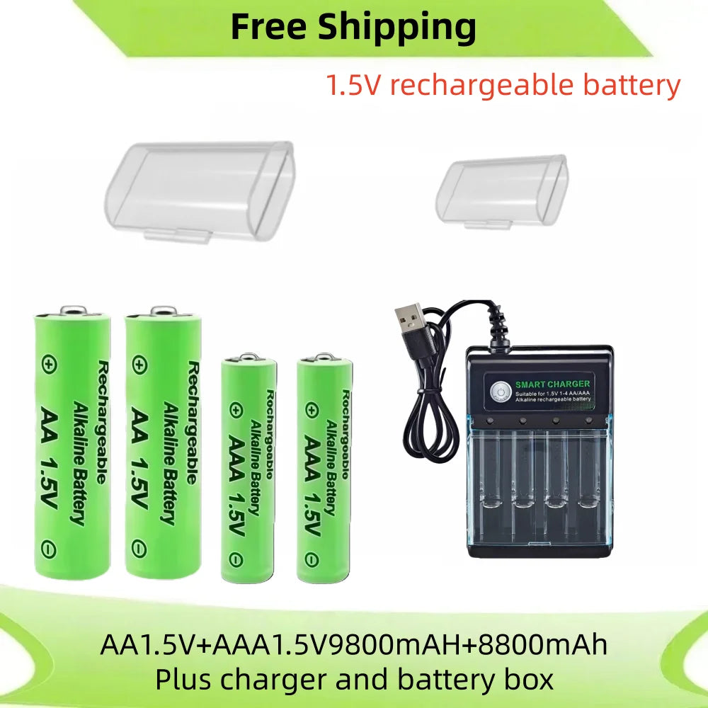 Yuform 1.5V AA & AAA Rechargeable Batteries + USB Charger