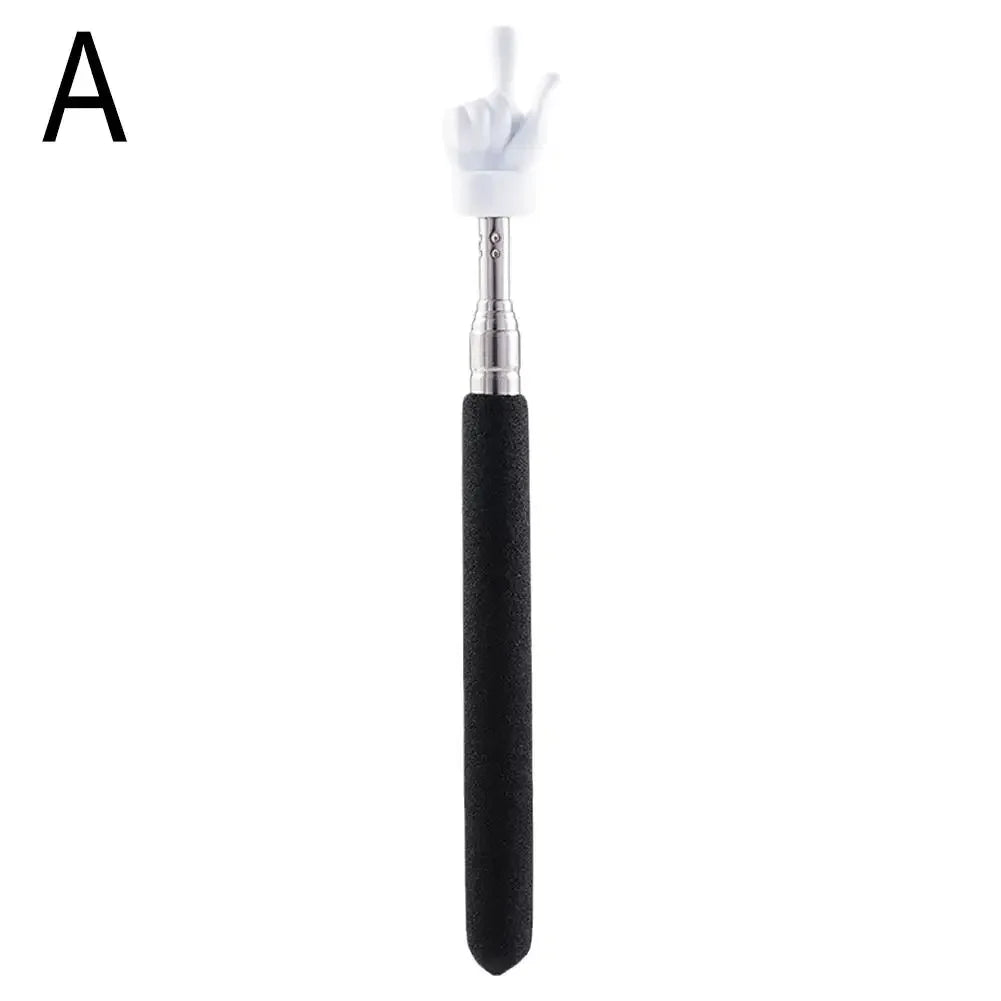 Retractable Teacher Pointer Finger Design StainlessSteel Telescopic School Teaching Pointer Stick Teacher Supplies For Classroom Oasis Select black