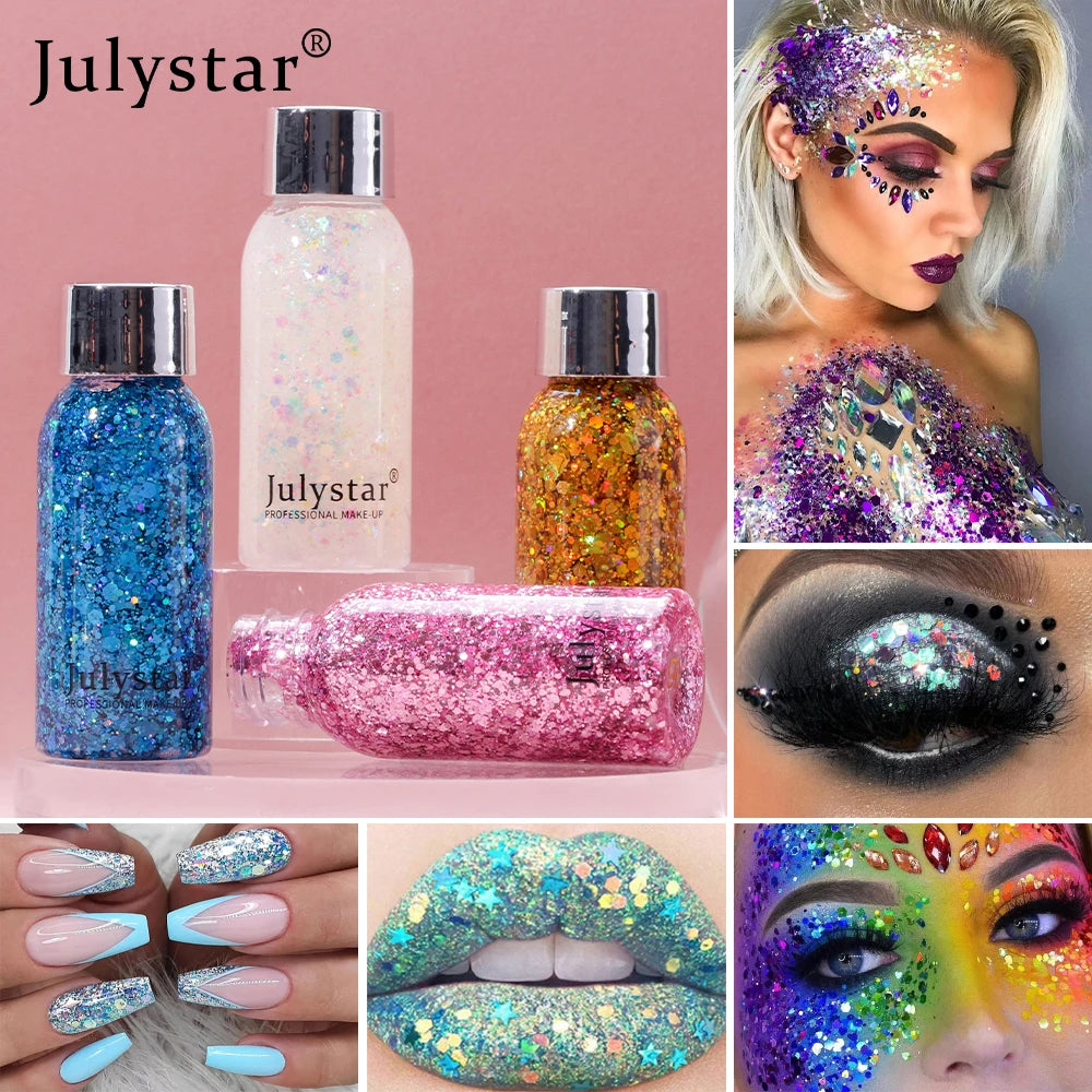 SADOER Glitter Body & Face Shimmer Gel 30ml | Festival Makeup
