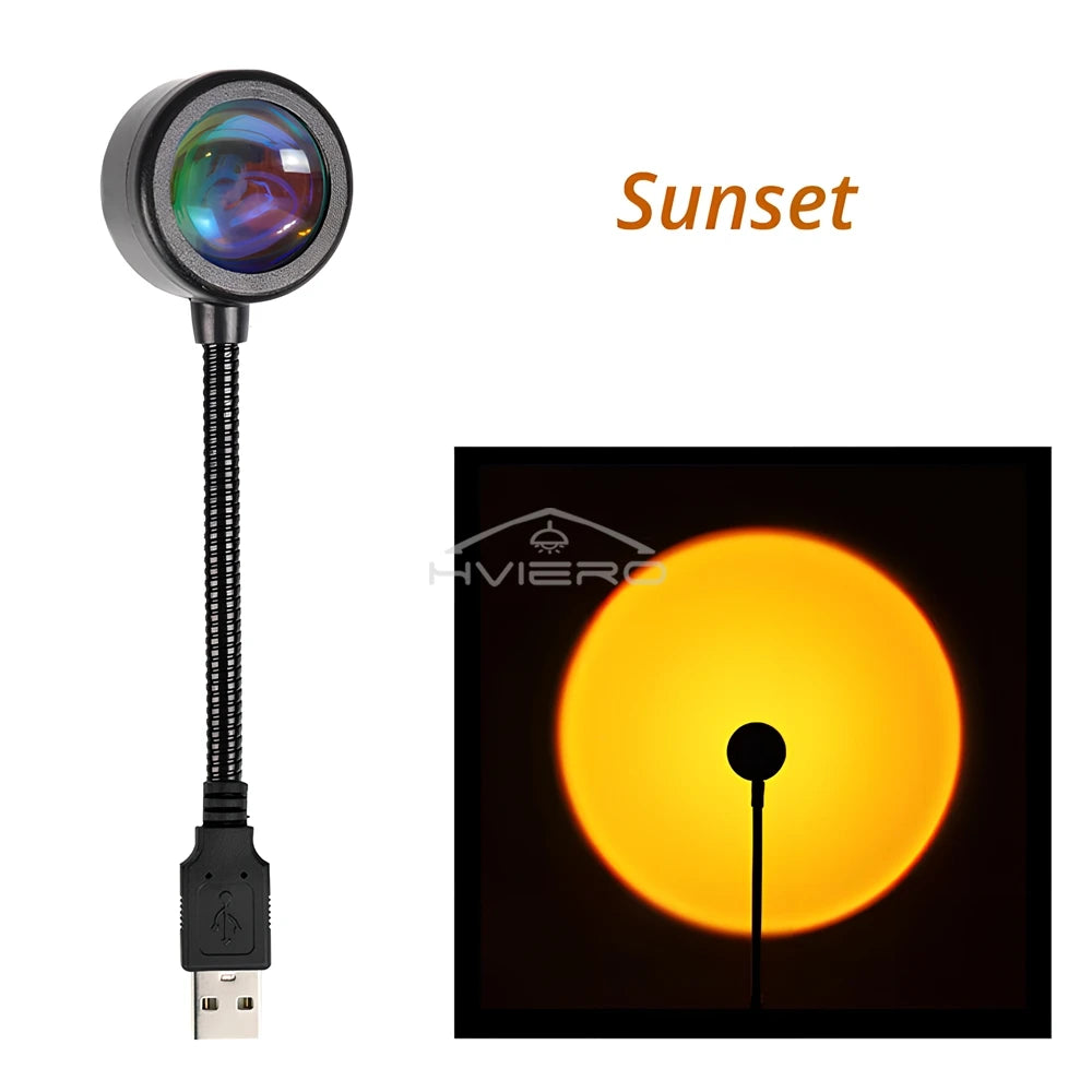 USB Sunset Lamp – Colorful Gradient LED Atmosphere Light