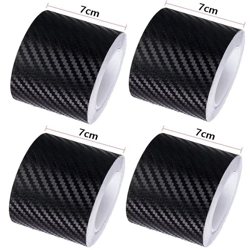 1/3/4pcs 7/5/3/1m Car 3D Carbon Fiber Sticker Threshold Anti Slip Protector Luggage Bumper Side Mirror Anti Scratch Tape Sticker Oasis Select 1m 7cm-4pcs