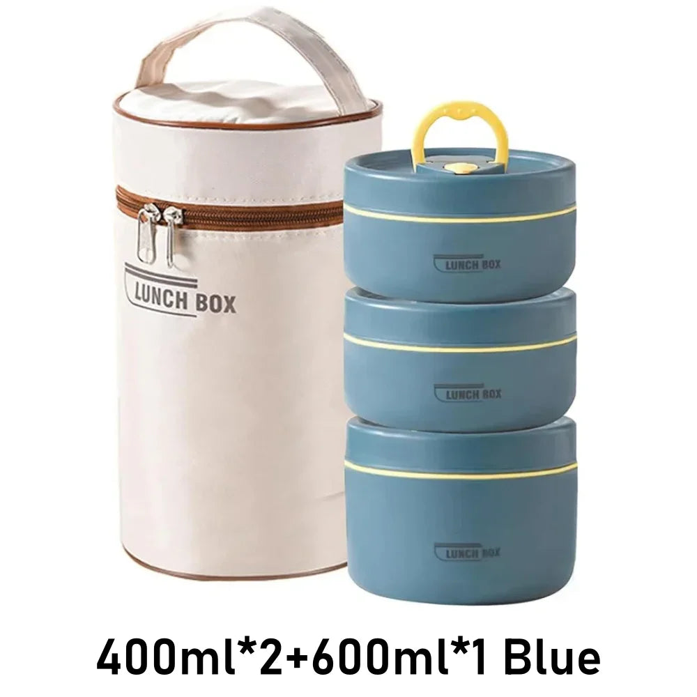 Stackable Thermal Lunch Box Set – 3 Insulated Containers & Bag Insulated Lunch Box Set Oasis Select Blue 3 1400ML