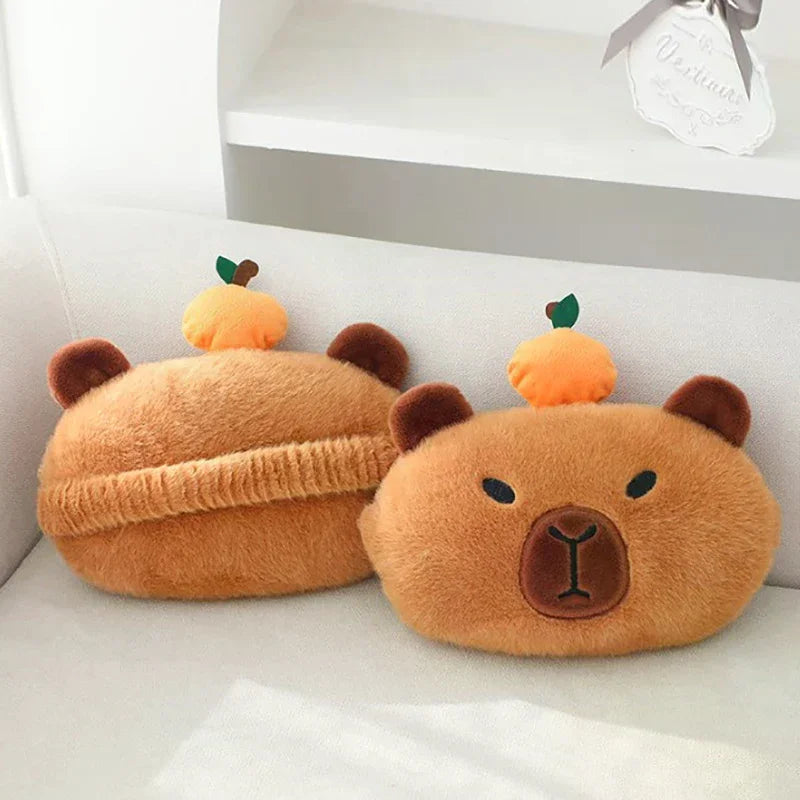 Car Headrest Neck Pillow Capybara Plush Shoulder Protection Cute Tissue Box Kawaii Car Decoration Of Car Supplies Plushie Gift Oasis Select