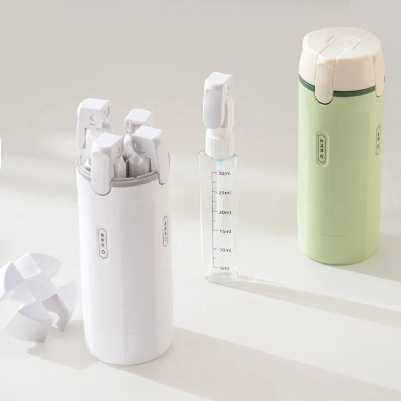 1pcs Portable 4 in 1 Leakproof Travel Bottle Dispenser Set Refillable Containers for Shampoo Conditioner Lotion Perfume Oasis Select