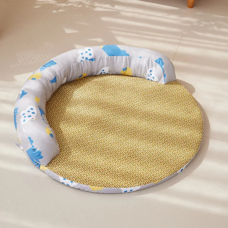 Summer Mat Cat Nest Can Be Disassembled and Washed Pet Sofa Cat Bed Four Seasons General Cooling Kennel Mat Oasis Select grey kitten S- D 40cm