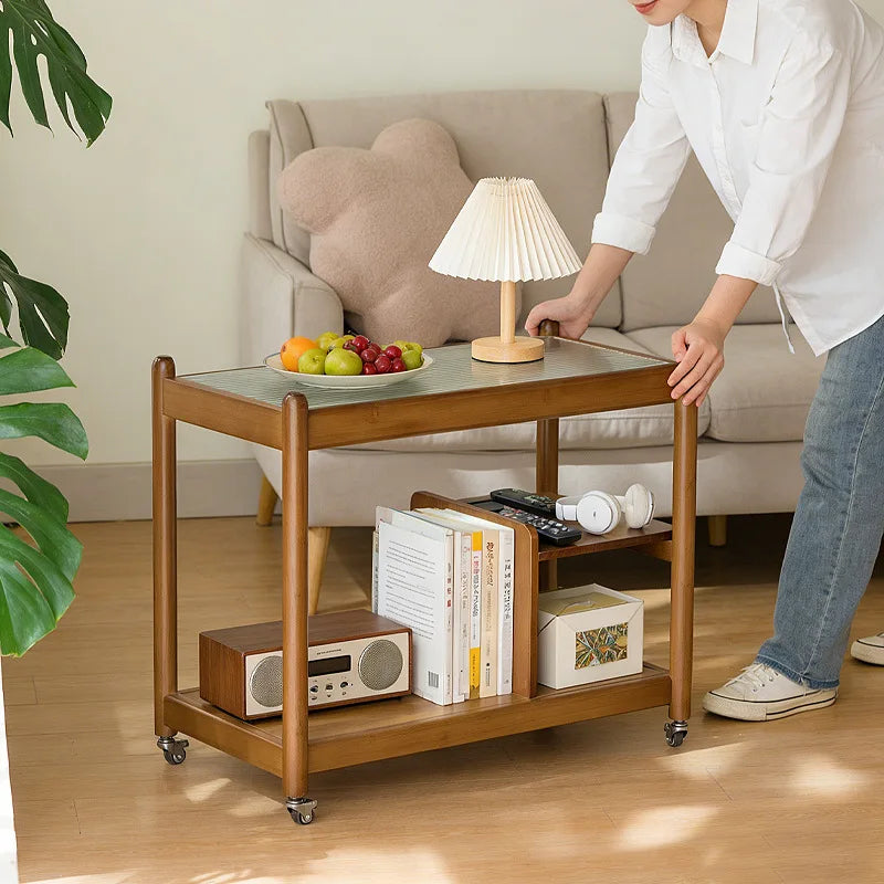 Medieval removable trolley storage rack, bedside table, living room, sofa side, tea table, food storage rack Oasis Select