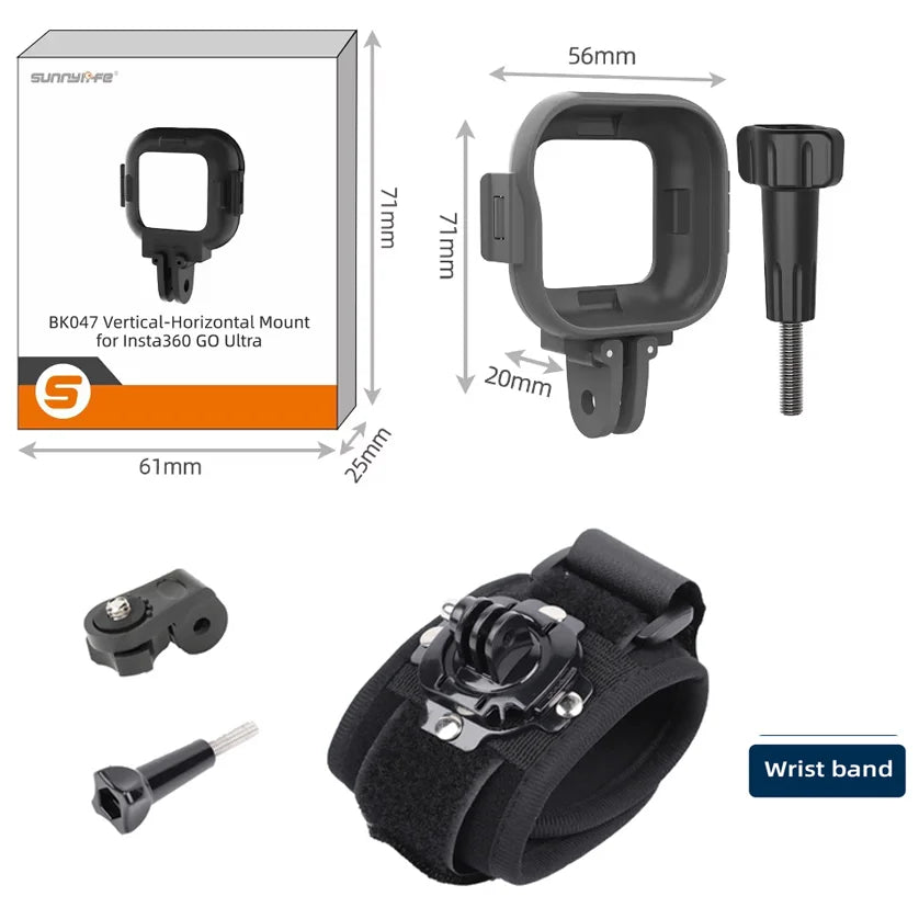 Foldable Quick-Release Expansion Bracket Frame for Insta360 Go Ultra