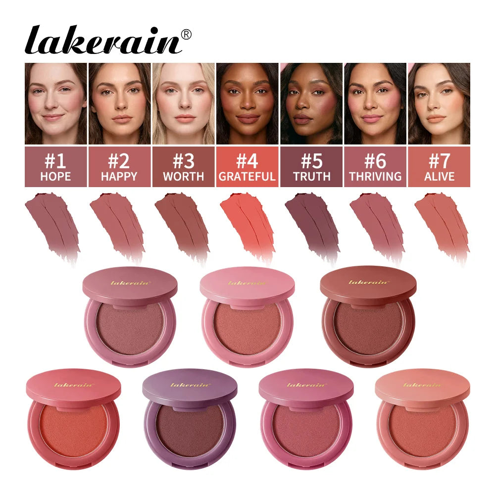 Lakerain Soft Poke Matte Blush Fresh Silky-smooth Skin Finish Long Lasting Luminosity Moisturizing Natural Matte Bouncy Blusher Oasis Select