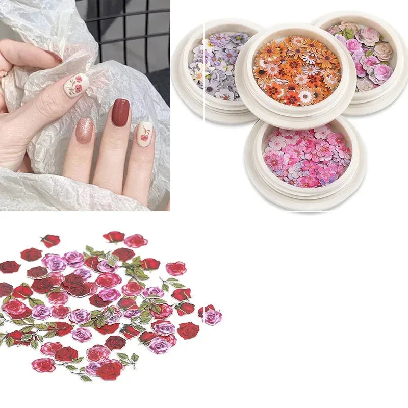 1/3/4Pcs Mixed-color Dried Flowers Resin Craft Dry Flowers Nail Art Decoration Natural Ultra-thin Mini Nail Flowers Oasis Select