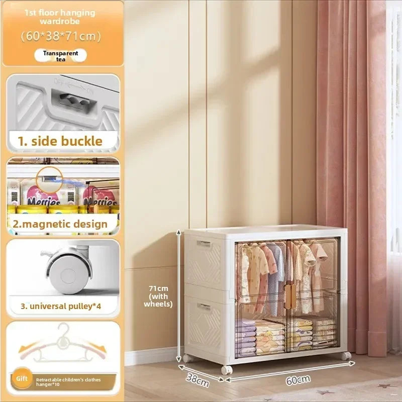 Multi-functional Wardrobe Baby Clothes Storage Box Household