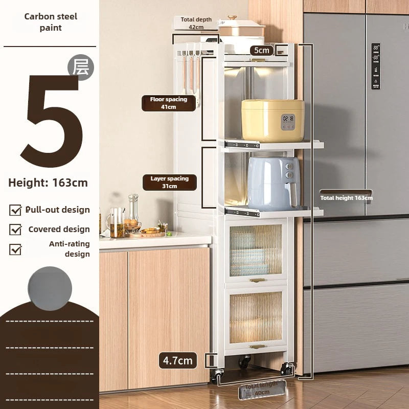 Drawable Kitchen Crevice Storage Cabinet Multi-layer Ultra Narrow