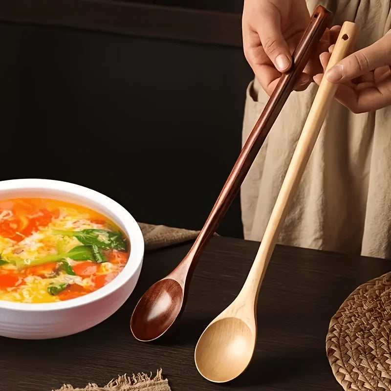 1pc Extra Long Handle Mixing Spoons, Durable Ergonomic Stirring Spoon, Smooth Surface Comfortable Grip for Cooking Soups Oasis Select