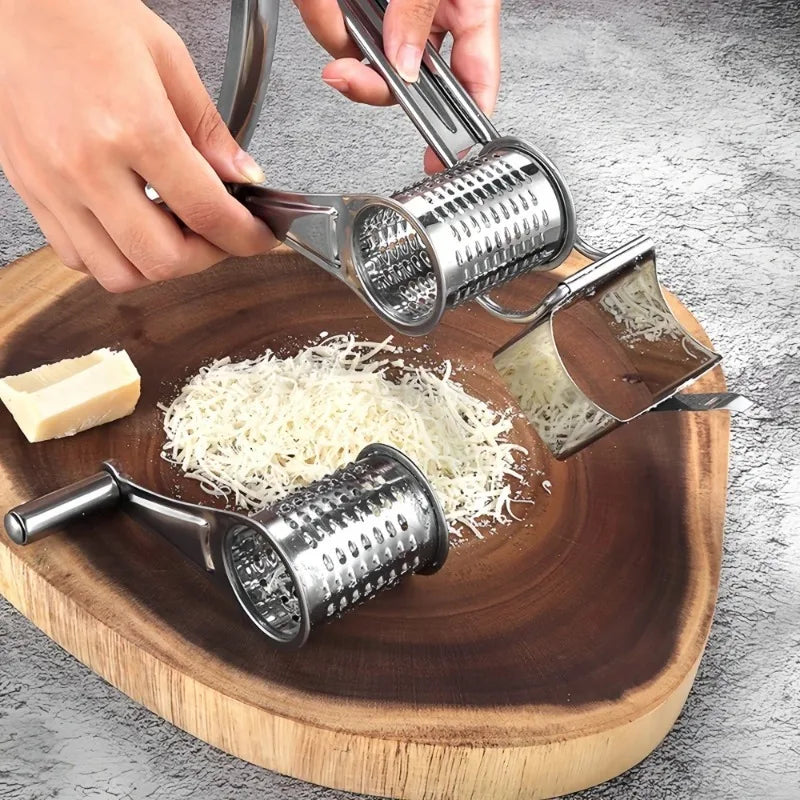Hand Crank Stainless Steel Grater Multi-use Food Slicer Shredder for Vegetable Nut Chocolate Kitchen Use Oasis Select