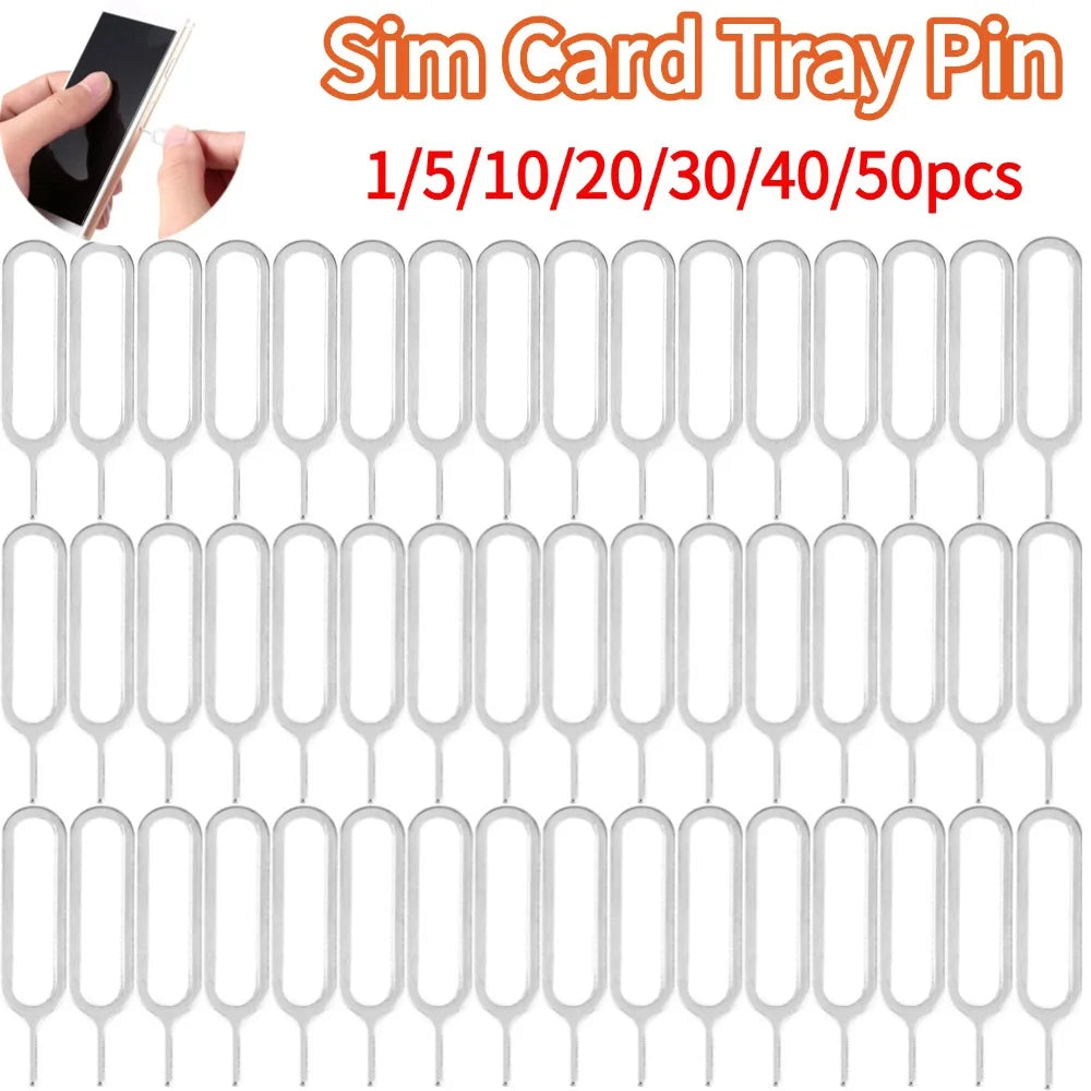 SIM Card Key Tray Eject Pin Portable Removal Tool Accessories for IPhone Samsung Xiaomi Sim Card Opener Remover Needle 1-50pcs Oasis Select