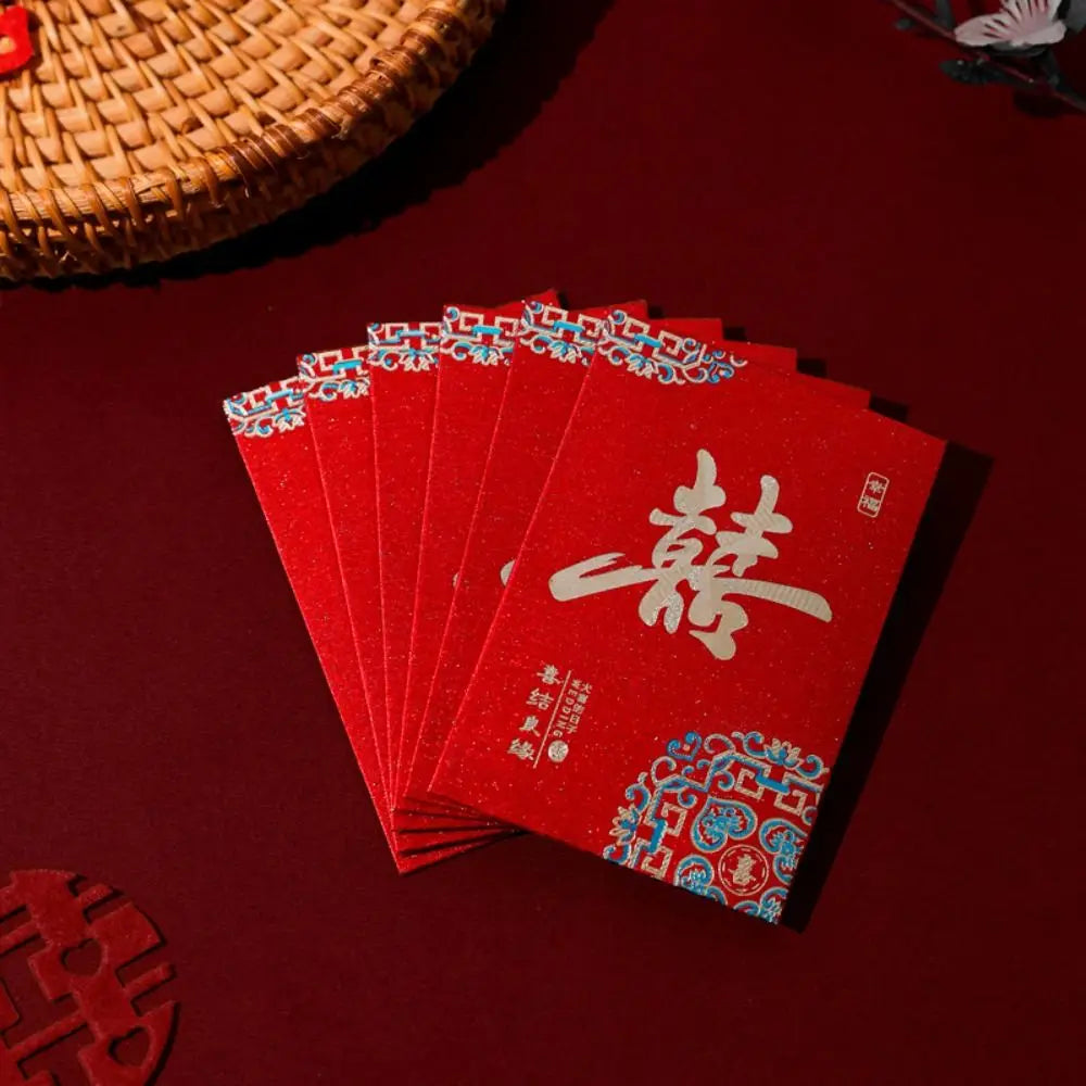 20pcs New Trendy Multiple Patterns Money Pocket Lucky Money Good Luck Blessing Bag Best Wishes Red Envelope Chinese Wedding Oasis Select 05