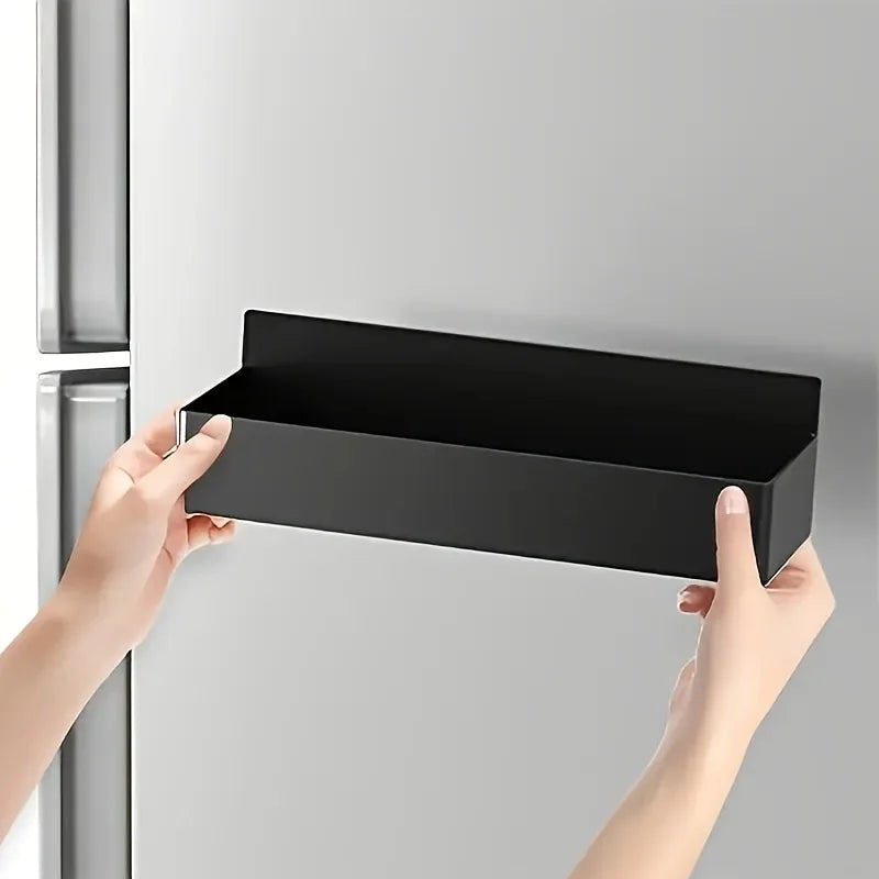 Magnetic Fridge Spice Rack Organizer Kitchen Storage Shelf Metal Wall Mounted For Jars Container Basket Washing Produce Bowl Oasis Select