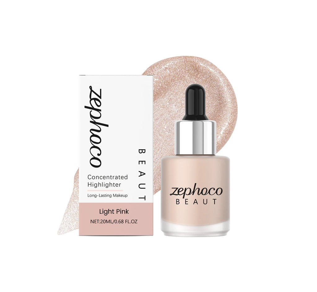 Zephoco Concentrated Liquid Highlighter | Glowing Skin Makeup Liquid Highlighter Oasis Select Light Pink