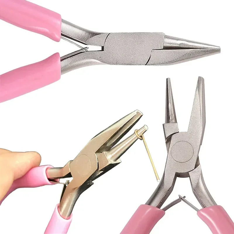 1Pc Pink Professional Round Concave Pliers High Quality Carbon Steel Plier Used for DIY Jewelry Making Manual Jewelcrafting Tool Oasis Select