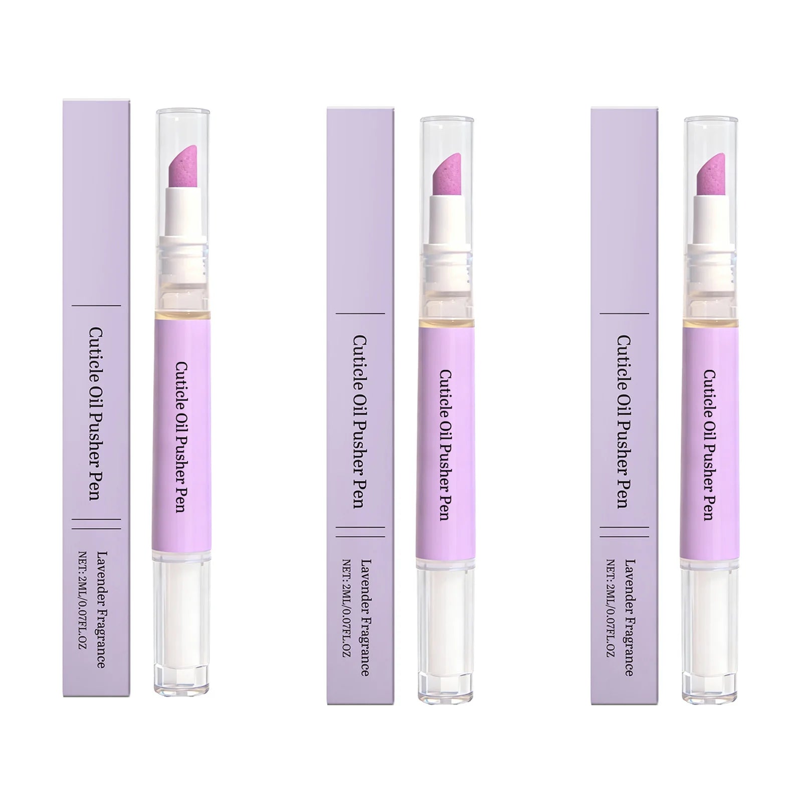2-in-1 Cuticle Oil Pusher Pen | Lavender Nail Care Tool Cuticle Care Pen Oasis Select 3Pcs