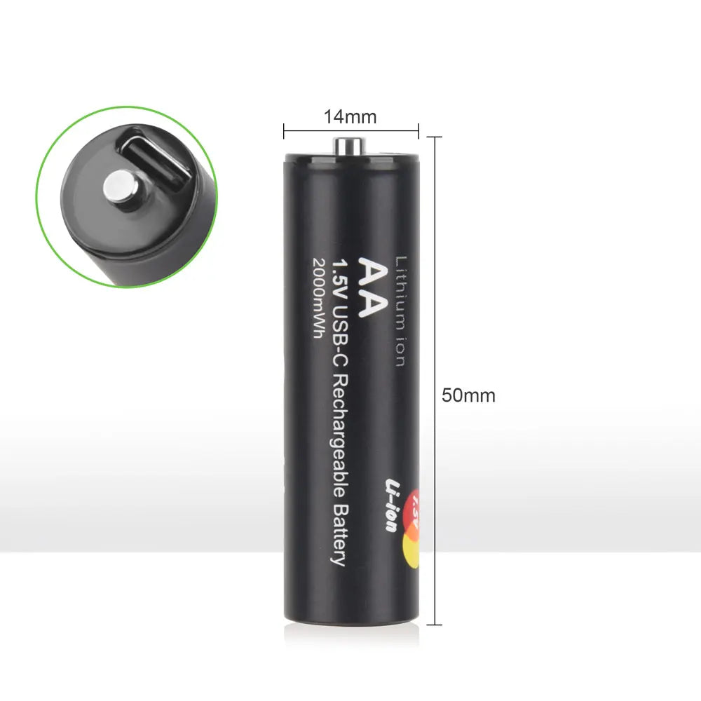 Soshine Original Li-ion AA Rechargeable Batteries USB Lithium battery 2000mWh 1.5V AA Rechargeable Batteries with Charging cable Oasis Select
