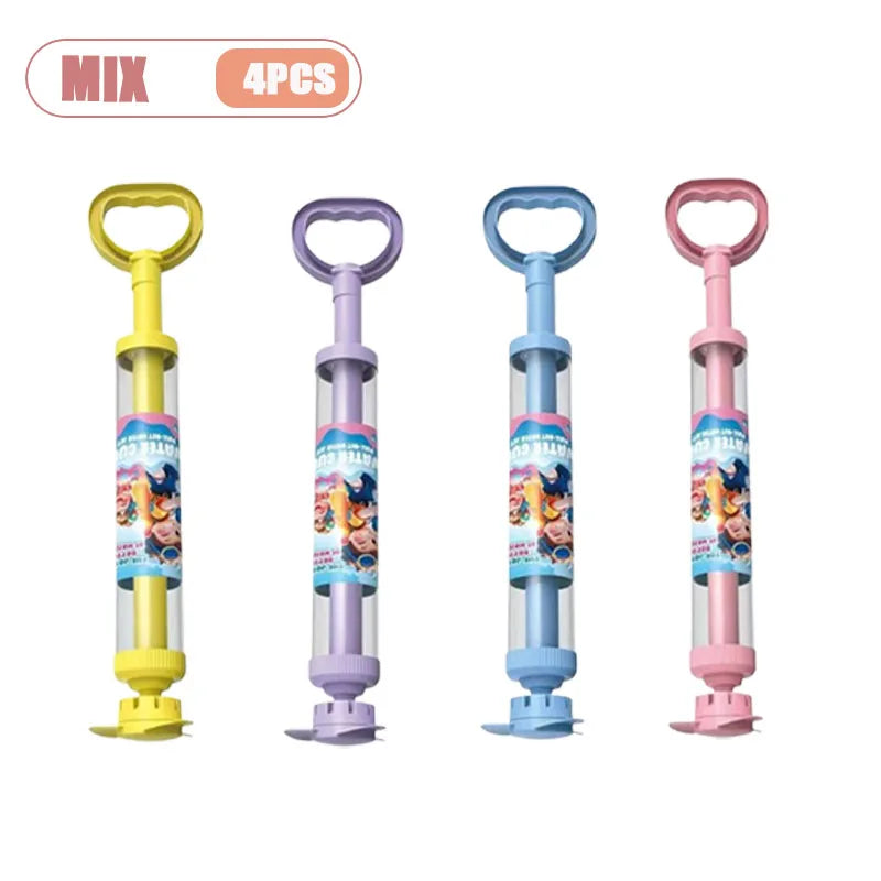 Large Capacity Double Nozzle Water Spray Toy for Kids Water Fight Splash Blaster Pull String Outdoor Summer Beach Play Oasis Select MIX-4PCS