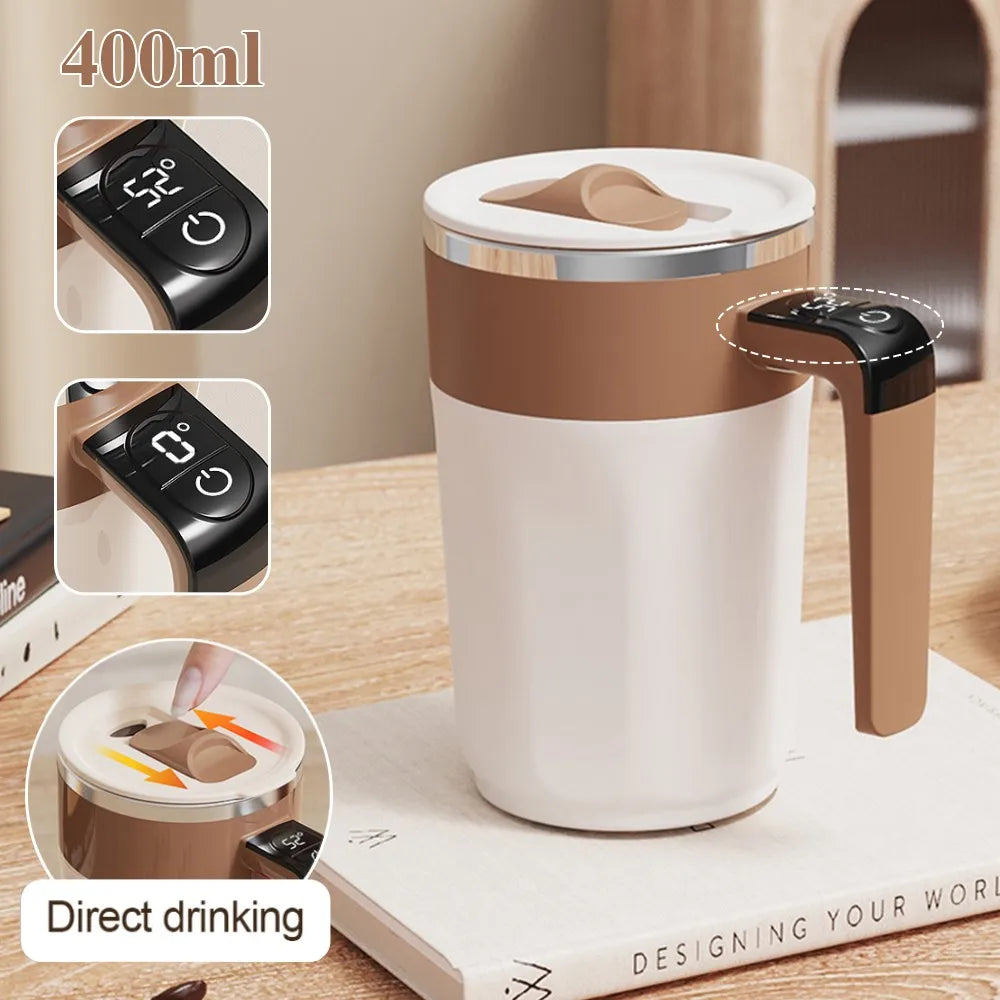 400ml Self-Stirring Coffee Mug | Temperature Display & USB Charge