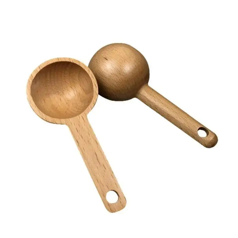 Wooden Measuring Spoon Portable Beech Walnut 7.5-45ML Non-Slip Kitchen Tool for Household Baking Cooking Flour Sugar Measuring Oasis Select