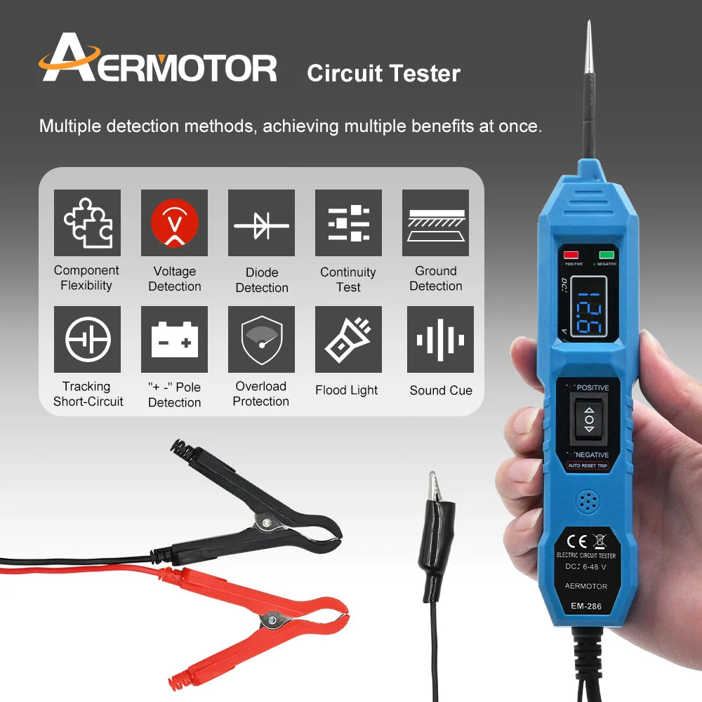 Automotive Circuit Tester Voltage Display LED Probe Kit 6-48V Automotive Circuit Tester Oasis Select