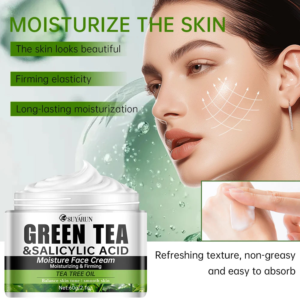 SUYARUN Squalane Camellia Green Tea Cream – Hydrating Face Moisturizer Cream Oasis Select